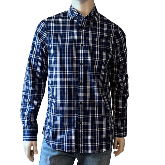 Armani Exchange A|X Long Sleeve Plaid Shirt Long Sleeve Monogrammed Branded NWOT - Picture 2 of 16